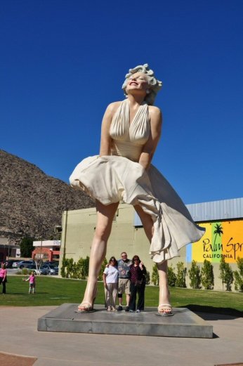 At the Forever Marilyn statue in Palm Springs.