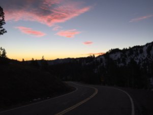 Sunrise from Sonora Pass on Highway 108.